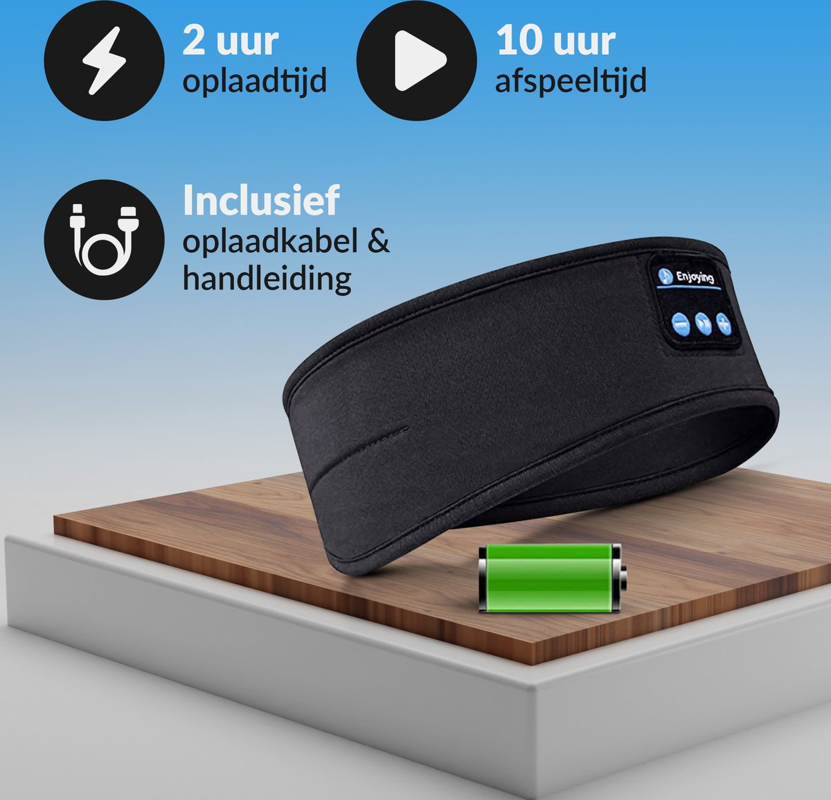 Slaapmasker Bluetooth Zwart