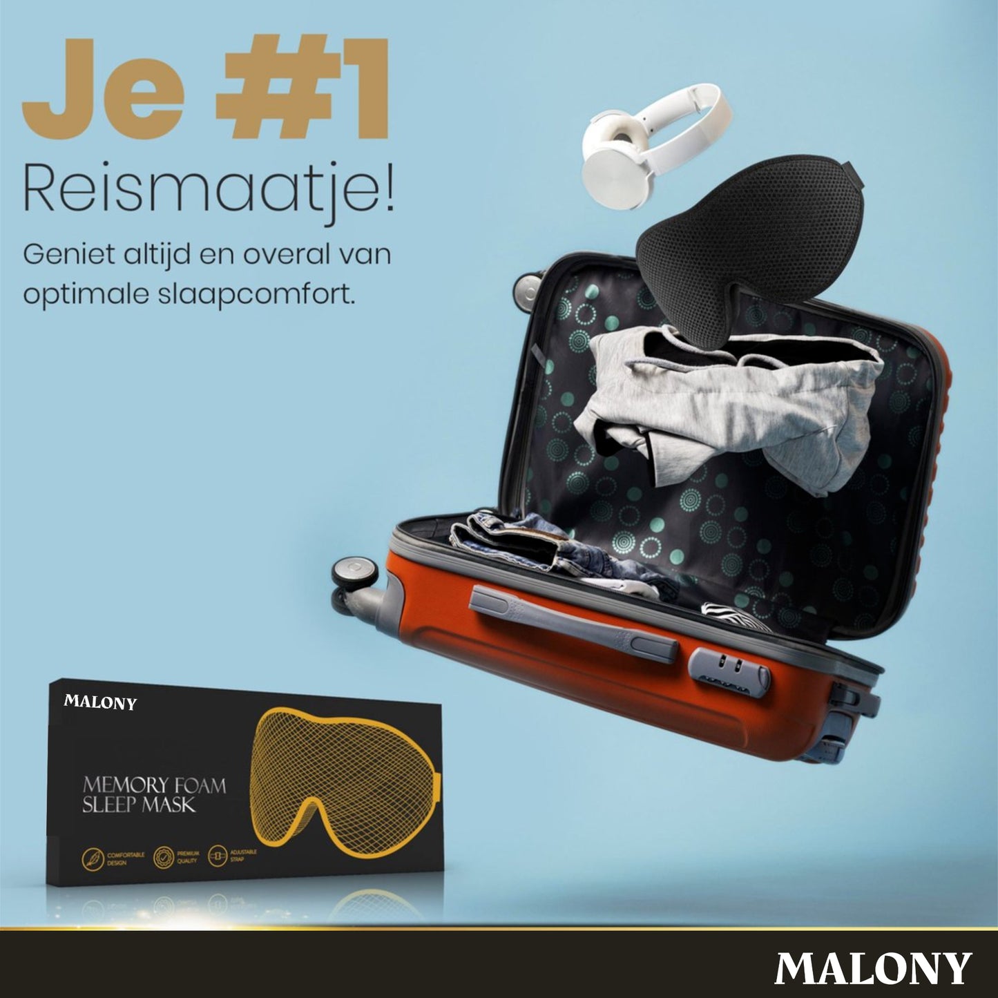 Malony Luxe Traagschuim Slaapmasker