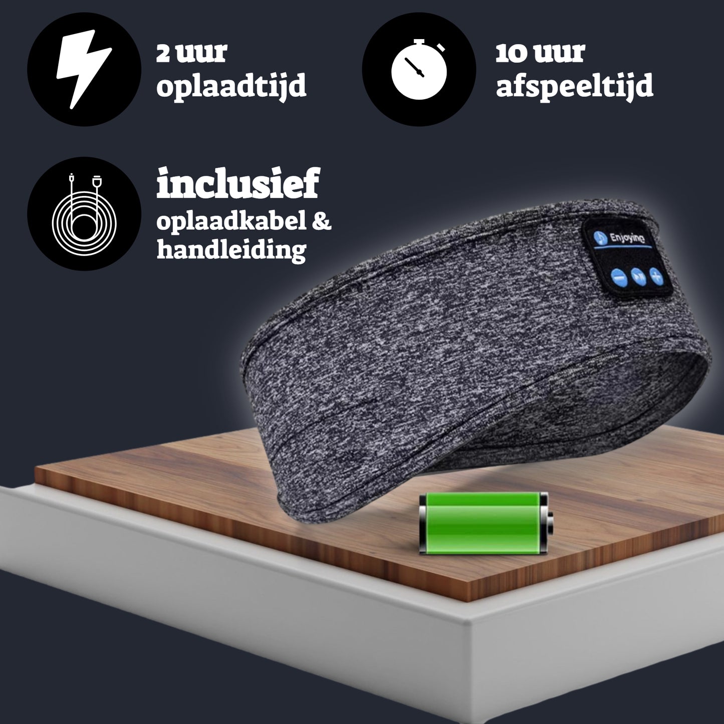 Malony Slaapmasker Bluetooth Grijs