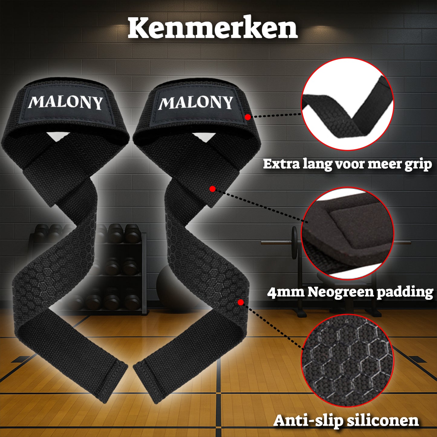 Malony 2 Stuks Lifting Straps