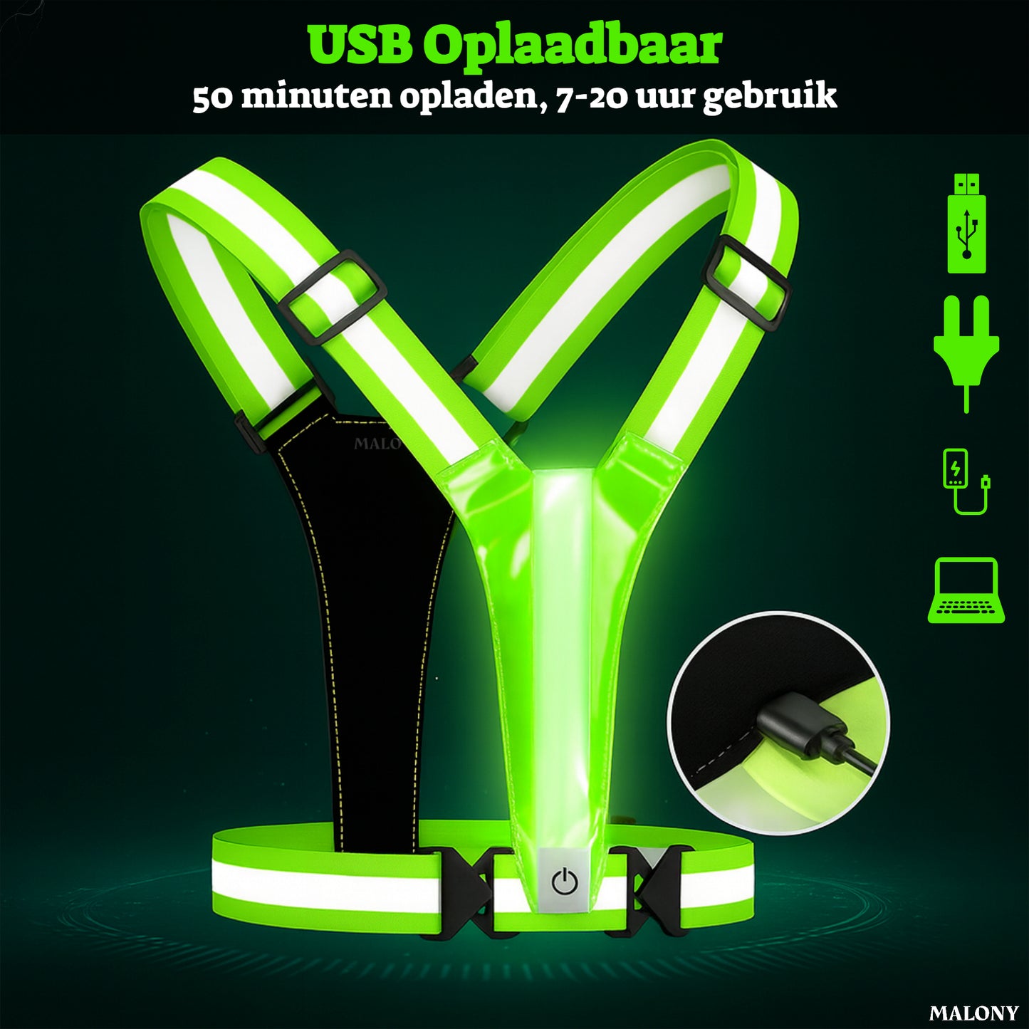 Malony Hardloopvest met Verlichting